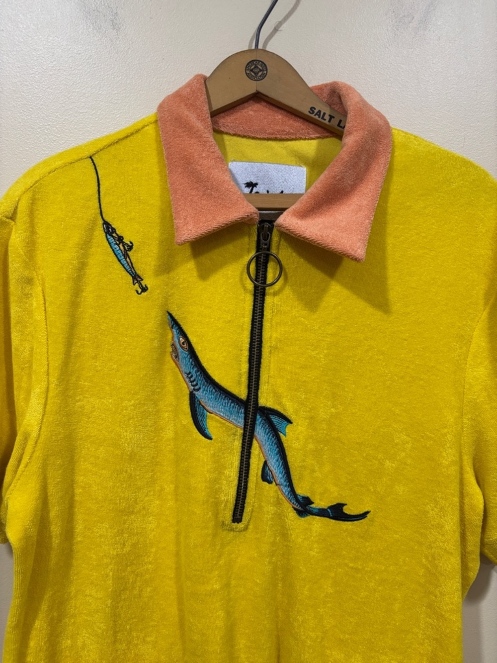 Tombolo 'Shark Bait' Cabana Terry Polo Shirt Size Small - Picture 6 of 12